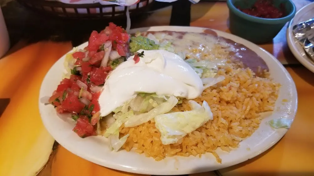 Enchilada One Taco Rice and Beans